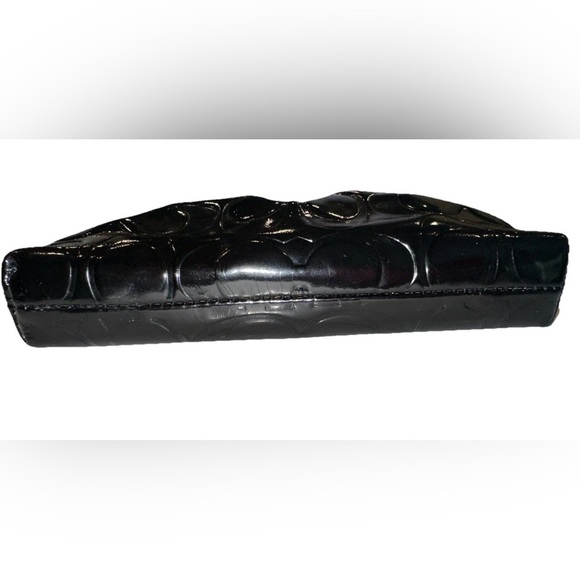 Coach VTG Y2K Monogram Patent Black Leather Wristlet Coin Purse NO WRIST STRAP - Picture 12 of 14